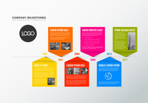 Colorful Horizontal Timeline Layout