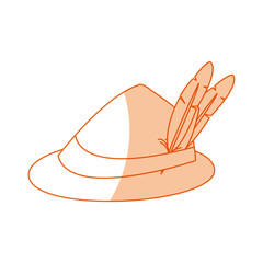 bavarian oktoberfest style hat with a feather vector illustration