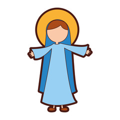 mary virgin manger character vector illustration design