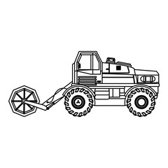 harvesting agriculture vehicle concept - harvesting packing and transportation vector illustration