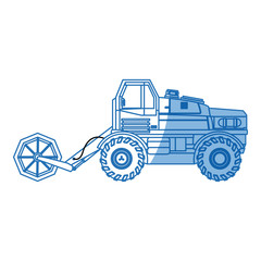 harvesting agriculture vehicle concept - harvesting packing and transportation vector illustration