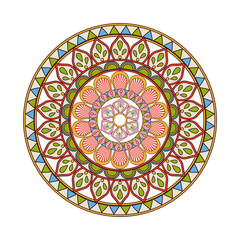 mandala decorative round lace style. vintage pattern filled vector illustration