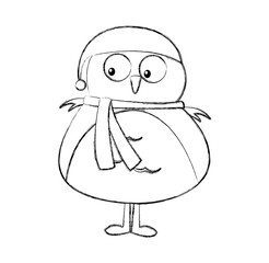christmas cute bird character vector illustration design