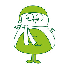 christmas cute bird character vector illustration design
