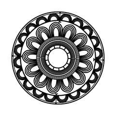 beautiful deco black mandala, patterned design element, ethnic amulet vector illustration