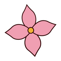 pink flower spring decoration beauty design vector illustration