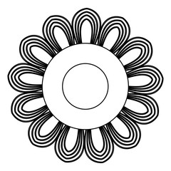 mandala, ethnic oriental circle ornament. monochrome abstract floral element vector illustration