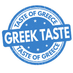 Taste of Greece and Greek taste sign or stamp