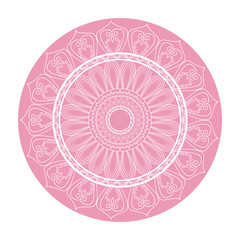 pink mandala ornament round arabic culture design vector illustration