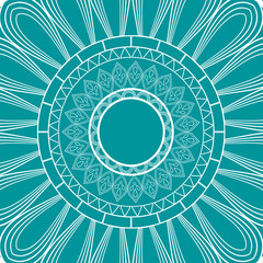 mandala seamless pattern. ethnic ornament on green background. culture decoration style. vector illustration