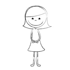 young girl avatar character vector illustration design