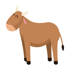 cute ox manger character catholicism vector illustration