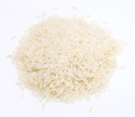 Raw rice isolated on a white background