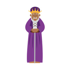 cartoon wise king manger christianity image vector illustration