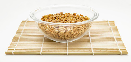 Granola cereal isolated on white backgroung