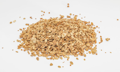 Granola cereal isolated on white backgroung