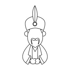 cartoon man manger with traditional clothes vector illustration