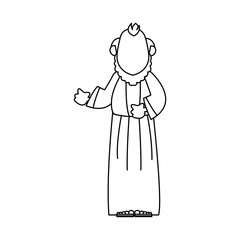 elderly man shepherd christian character vector illustration