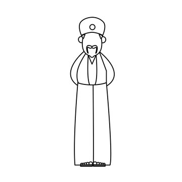 recommend clip art: wise king manger character bible outline vector illustration