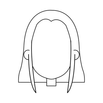 cartoon face of saint virgin mary vector illustration
