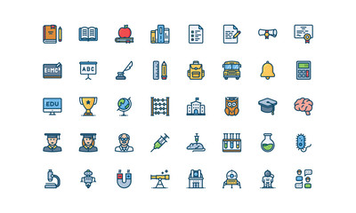 Education and science icon set