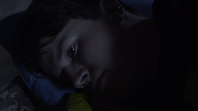 Hunter Tosses And Turns On His Camping Cot, He Gets Out Of Bed