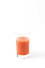 fresh vegetable juice on white background