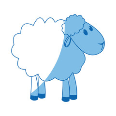 sheep manger animal character christmas vector illustration