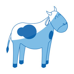 cow manger animal character christmas vector illustration