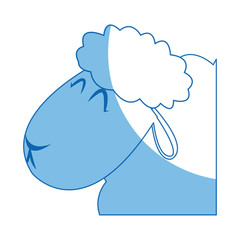 head sheep manger animal character christmas vector illustration