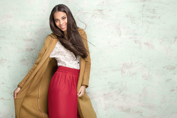 Fototapeta premium Fashionable young woman in studio.