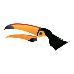 Naklejka premium cute cartoon toucan funny cartoon tropical bird from brazil vector illustration
