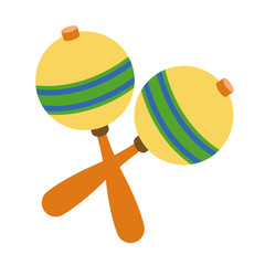maraca instrument brazilian music percussion vector illustration