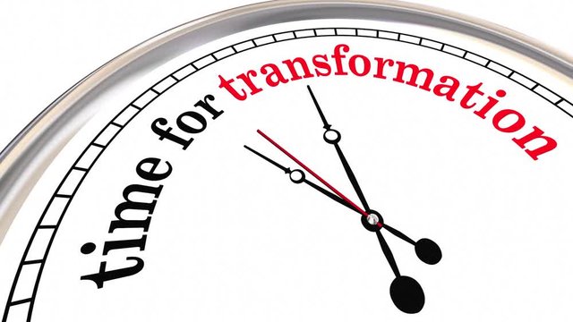 Time for Transformation Evolution Change Clock 3d Animation