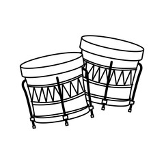 brazilian samba batucada drum instrument music vector illustration