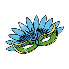 carnival mask with feathers carnival brazil festival vector illustration