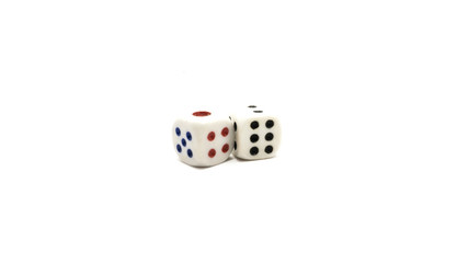 dice on a white background