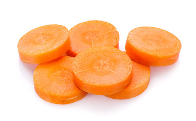 Fototapeta na wymiar carrot slices isolated on white background
