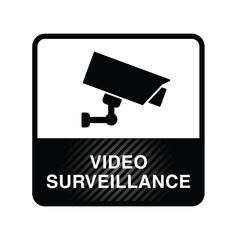 video surveillance icon in black color illustration