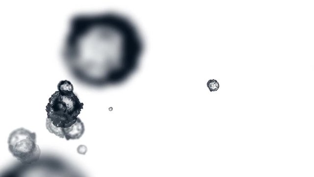 4k Abstract cells virus dust particles background.