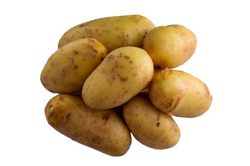 new potatoes on white background