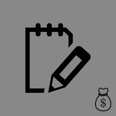 notepad icon stock vector illustration flat design