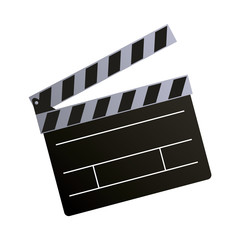 clapper board action video filmstrips, vector illustration
