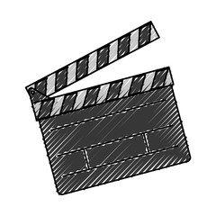 Naklejka premium clapper board action video filmstrips, vector illustration