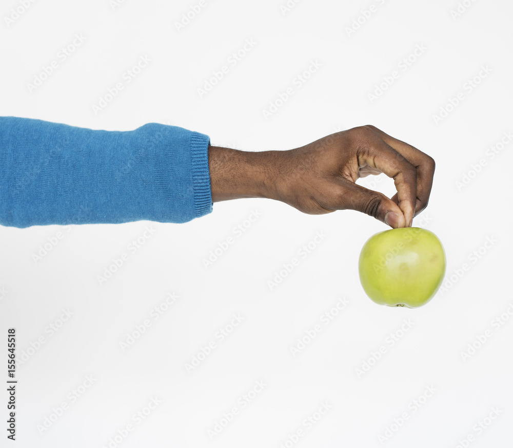 Wall mural Male Person Holding Apple Concept