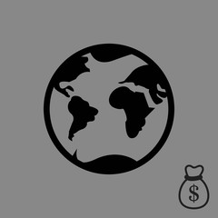 Earth icon stock vector illustration flat design