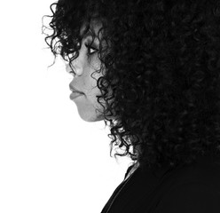 African descent woman is in a shoot