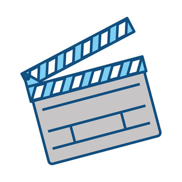 clapper board action video filmstrips, vector illustration