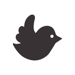 black dove of twitter icon design, vector illustration