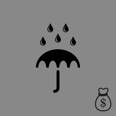 Umbrella vector icon. Rain protection symbol. Flat design style